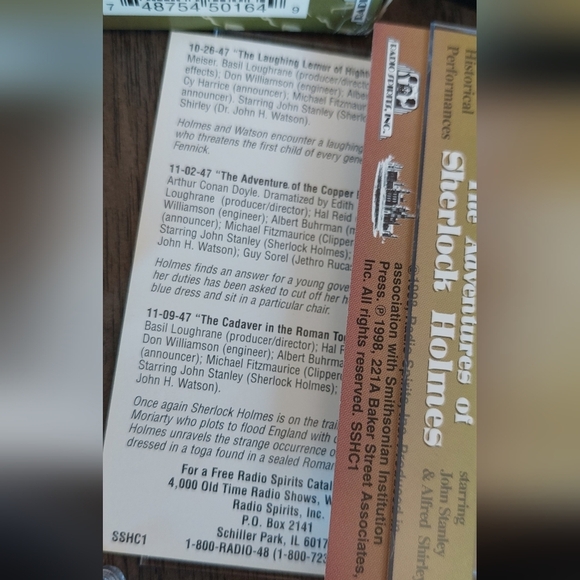 Adventures of Sherlock Holmes Original Radio Entertainment 4 Cassettes Unedited - Picture 4 of 7